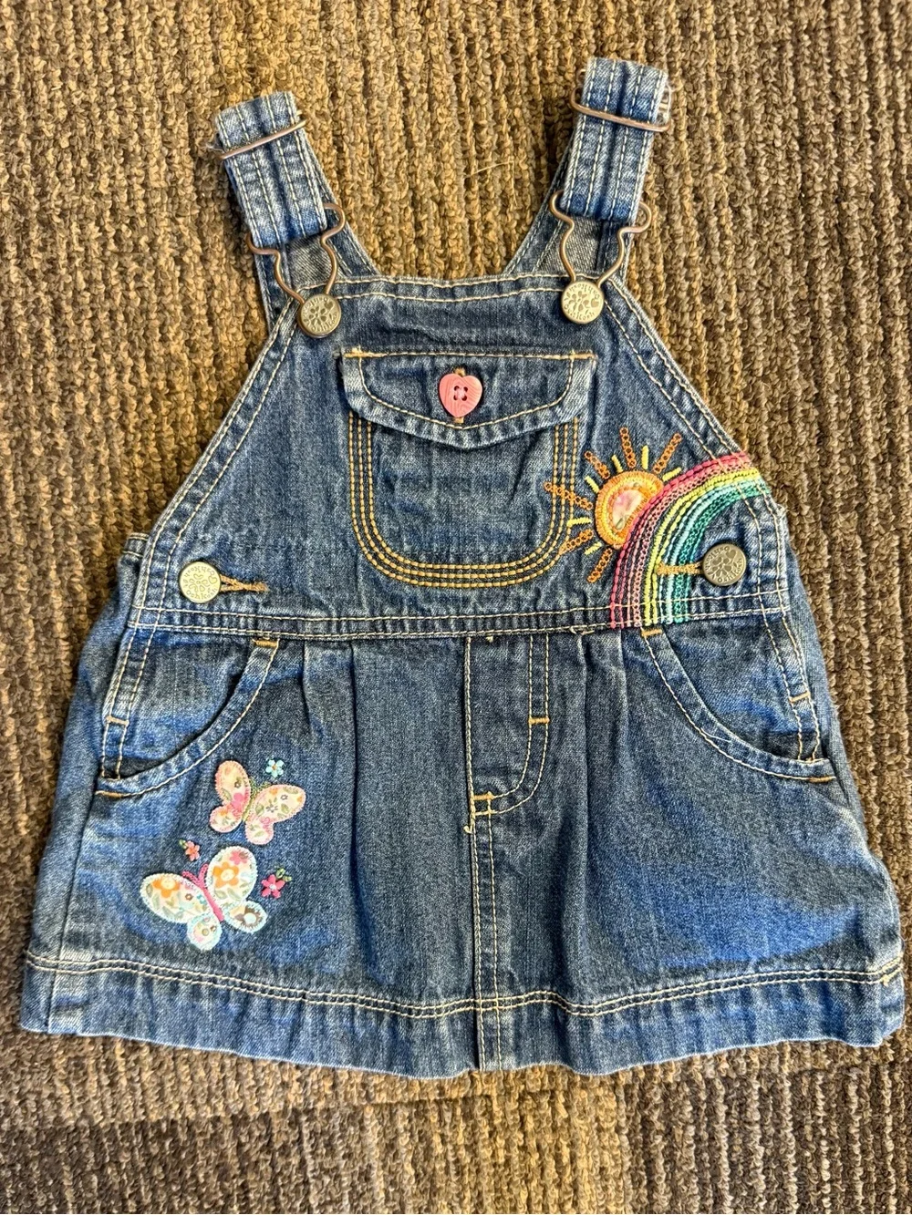 Vintage Y2K Oshkosh denim overall dress size 3-6 months